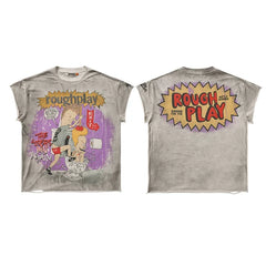 Rough Play Vintage Cartoon Graphic Sleeveless Tee