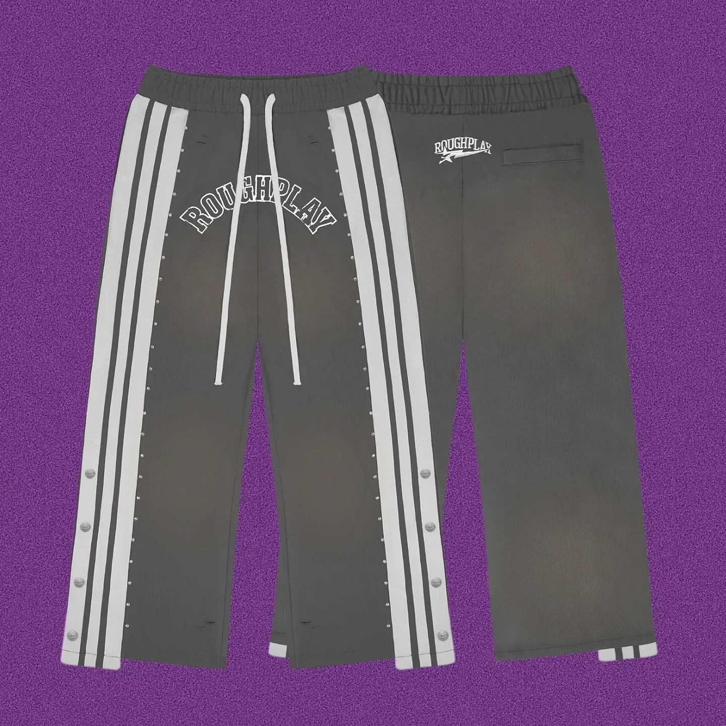 Roughplay Arch Logo Track Sweatpants - Dark Grey