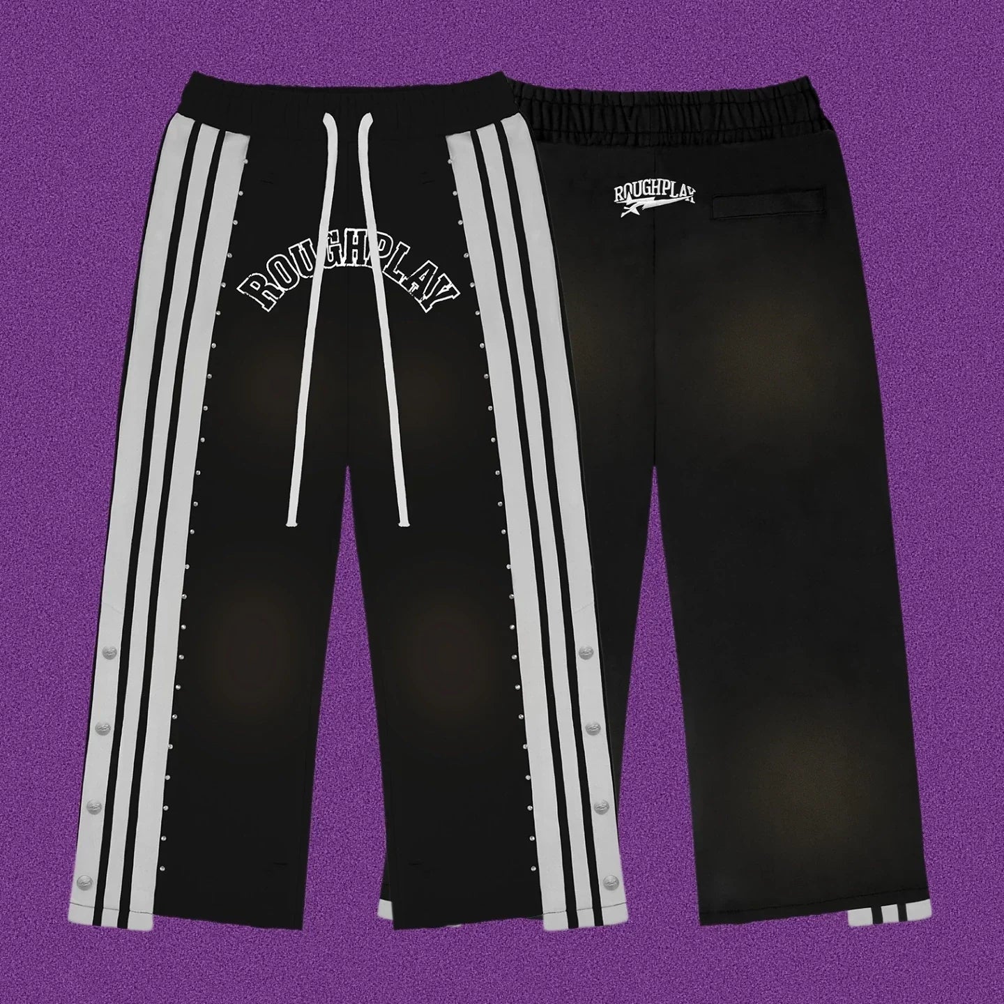 Roughplay Arch Logo Track Sweatpants - Black